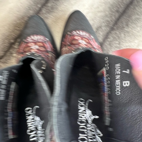 Old Gringo Janely 6” Black Floral Studded Western Cowboy Boots Booties - Picture 9 of 13